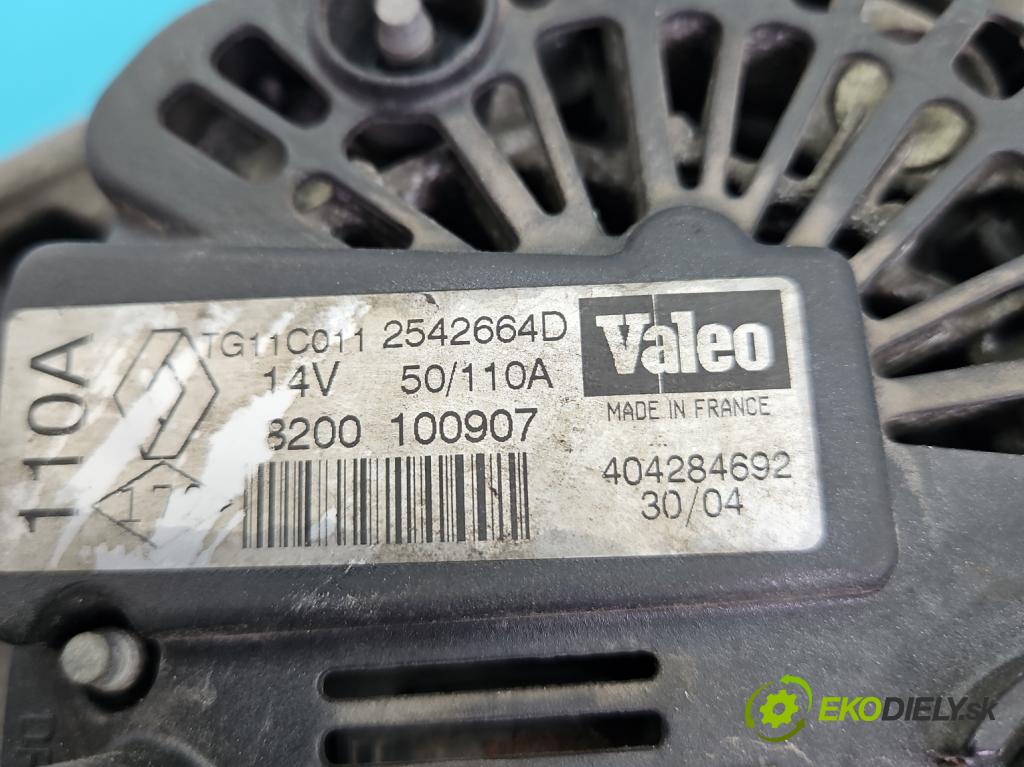 Renault Scenic II 2003-2009 1.6 16V 113 HP manual 83 kW 1598 cm3 5- Alternator 8200100907 (Alternátor)