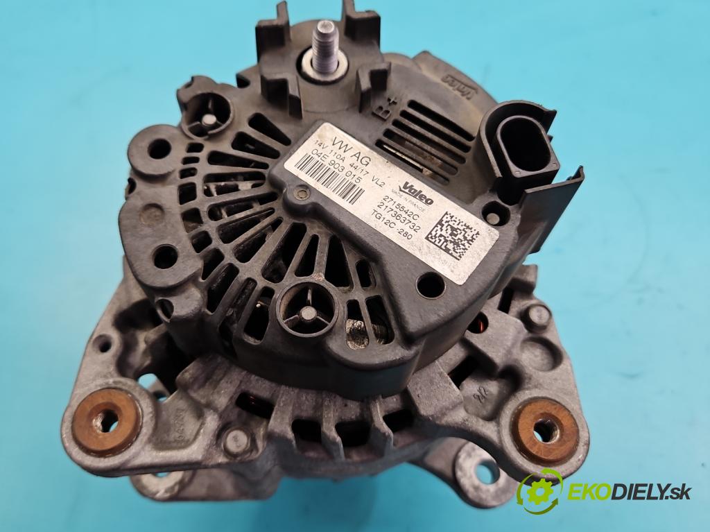 Skoda Rapid 2012-2019 1.0 TSI 95 HP manual 70 kW 999 cm3 5- Alternator 04E903015 (Alternátor)