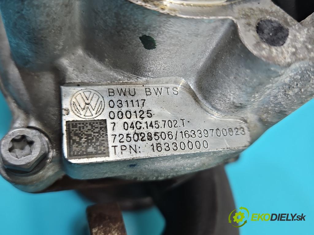 Skoda Rapid 2012-2019 1.0 TSI 95 hp manual 70 kW 999 cm3 5- Turbodmychadlo 04C145702T (Kompletní turbodmychadlo)
