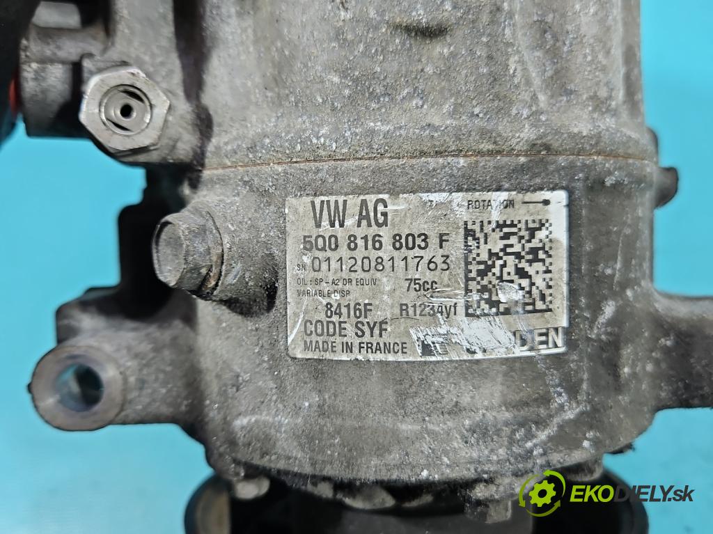 Skoda Rapid 2012-2019 1.0 TSI 95 HP manual 70 kW 999 cm3 5- Kompresor: klimatizácie 5Q0816803F (Kompresor klimatizácie)