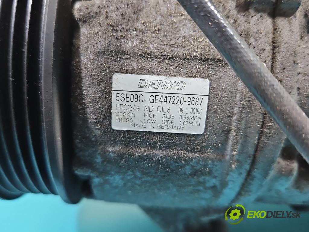 Mitsubishi Colt Z30 VI 2004-2012 1.3 16V 95 HP manual 70 kW 1332 cm3 5- Kompresor: klimatizácie 447220-9687 (Kompresor klimatizácie)