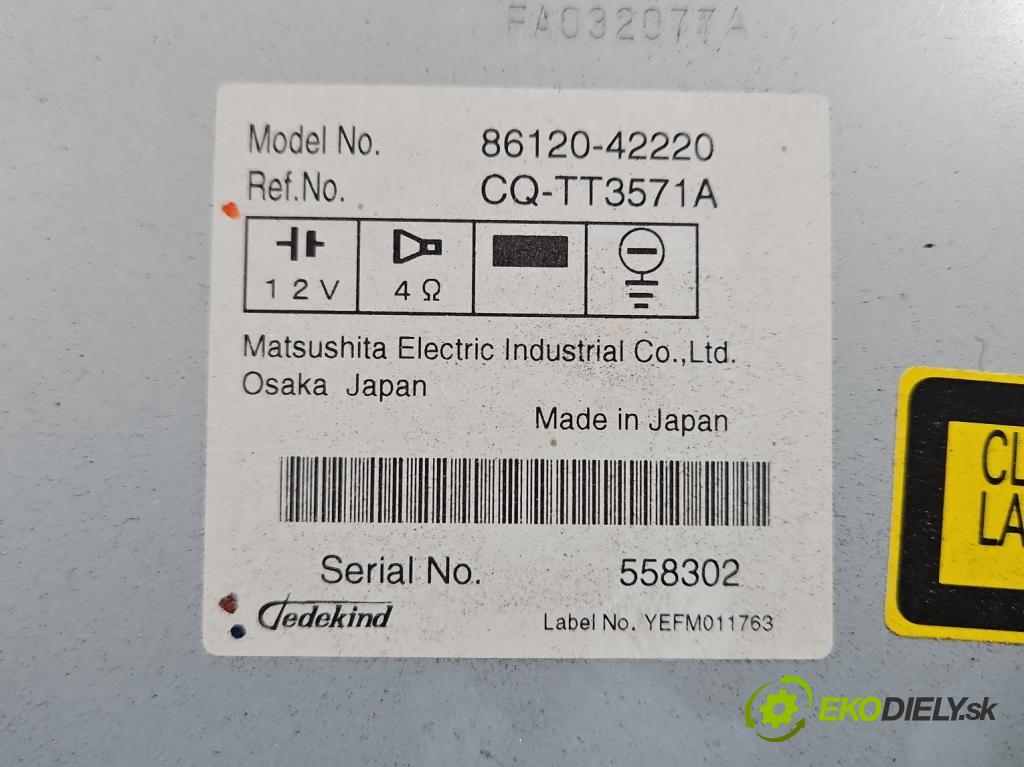 Toyota Rav4 III 2005-2012 2.2 D4D 136 HP manual 100 kW 2231 cm3 5- Radio originál 86120-42220