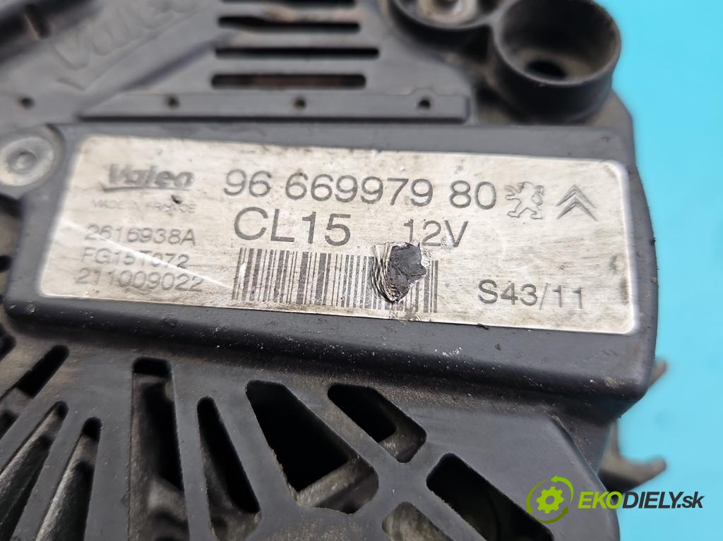 Peugeot 5008 I 2009-2017 1.6 THP 156 HP manual 115 kW 1598 cm3 5- Alternator 9666997980 (Alternátor)