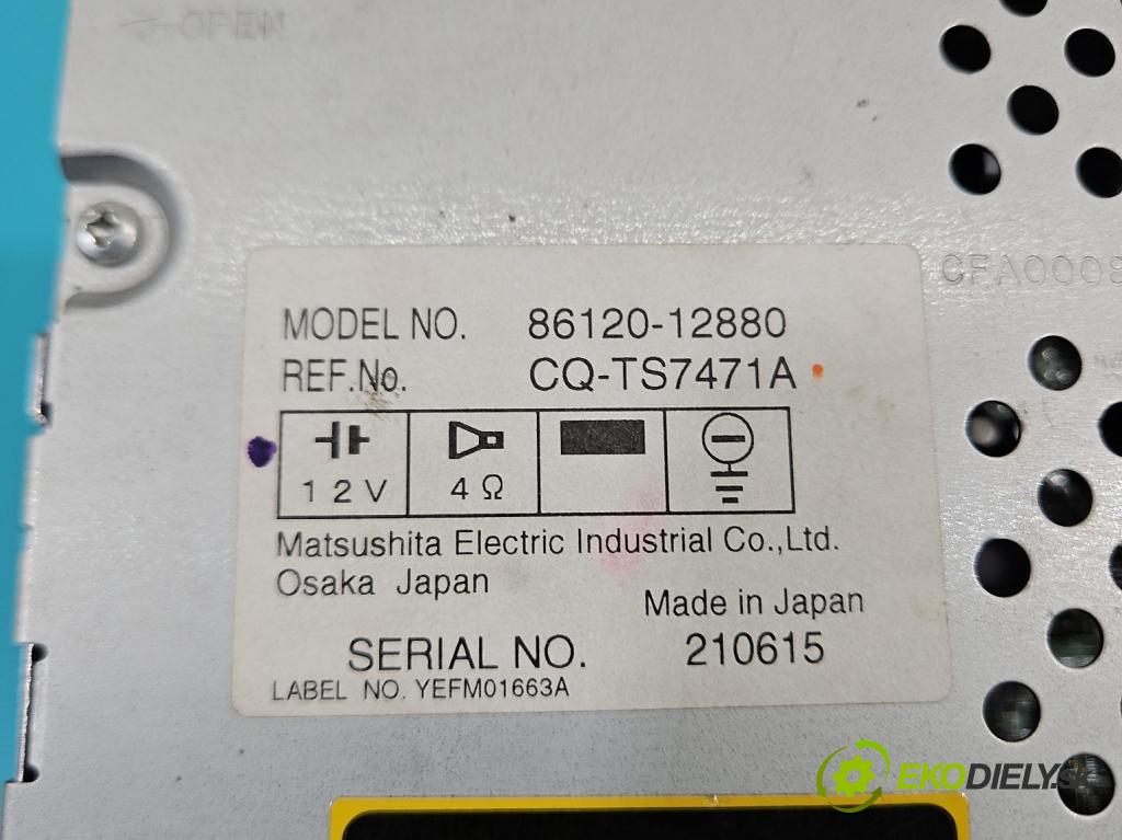 Toyota Corolla E12 2001-2009 1.4 D4D 90 HP manual 66 kW 1364 cm3 5- Radio originál 86120-12880