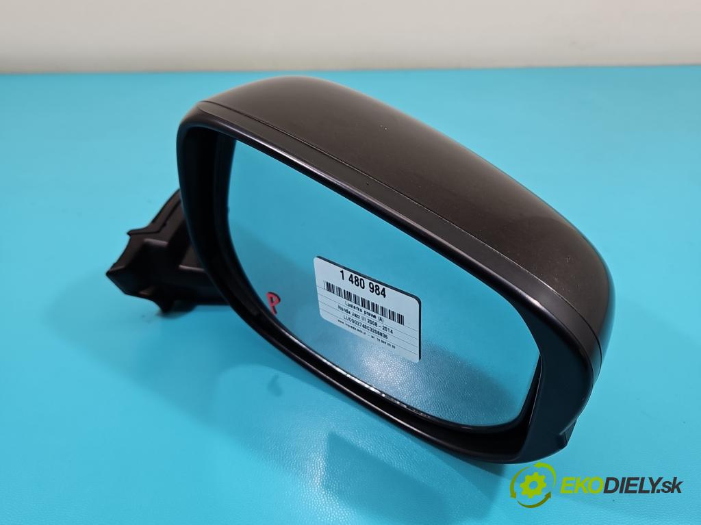 Honda Jazz III 2008-2014 1.2 16V 90 hp manual 66 kW 1198 cm3 5- zpětné zrcátko pravé  (Klika dveří ostatní)