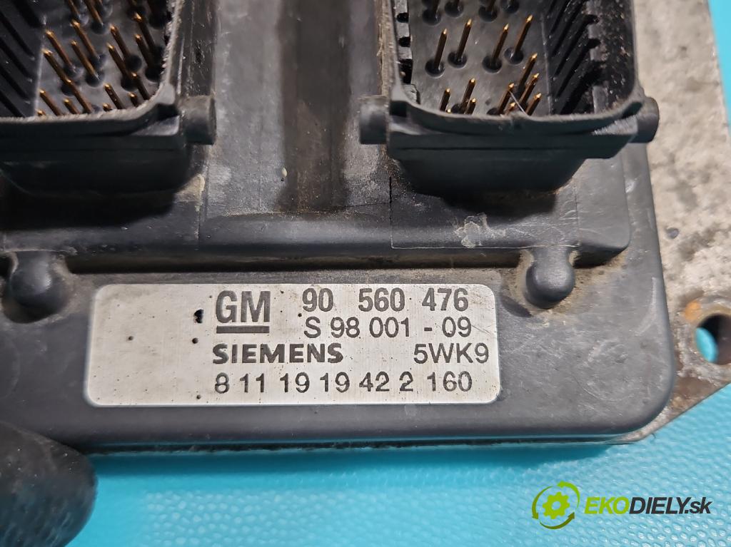 Opel Zafira A 1999-2005 1.8 16V 116 HP manual 85 kW 1796 cm3 5- riadiaca jednotka motora 90560476