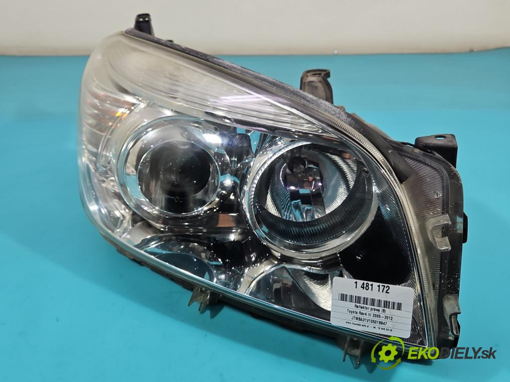 Toyota Rav4 III 2005-2012 2.2 D4D 136 HP manual 100 kW 2231 cm3 5- Reflektor: pravý 42-36 (Svetlo predné pravé)