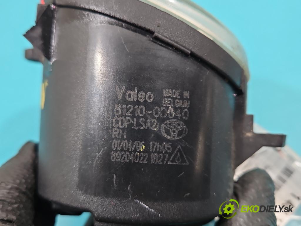 Toyota Rav4 III 2005-2012 2.2 D4D 136hp manual 100 kW 2231 cm3 5- Halogen pravý 81210-0D040 (Klika dveří ostatní)