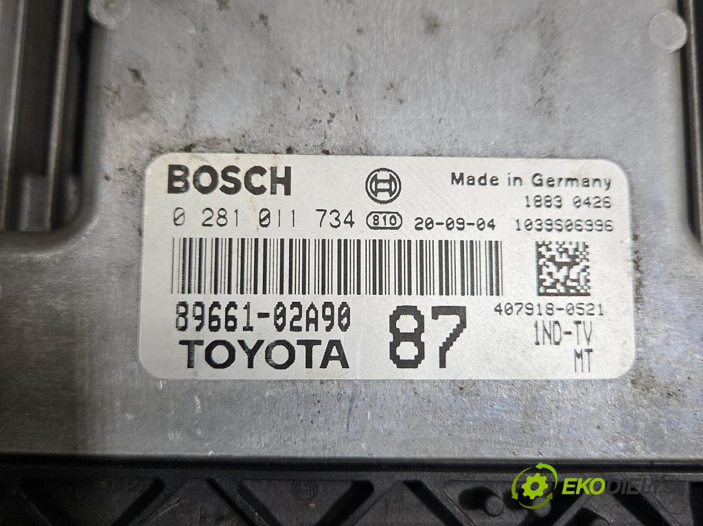 Toyota Corolla E12 2001-2009 1.4 D4D 90 HP manual 66 kW 1364 cm3 5- riadiaca jednotka motora 0281011734
