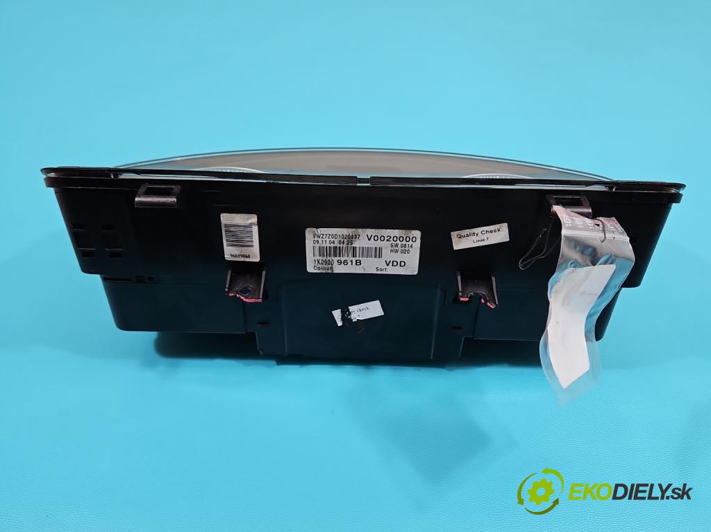 Vw Golf V 2003-2009 1.6 SR 102 HP manual 75 kW 1595 cm3 5- prístrojovka/ budíky 1K0920961B (Prístrojová doska)