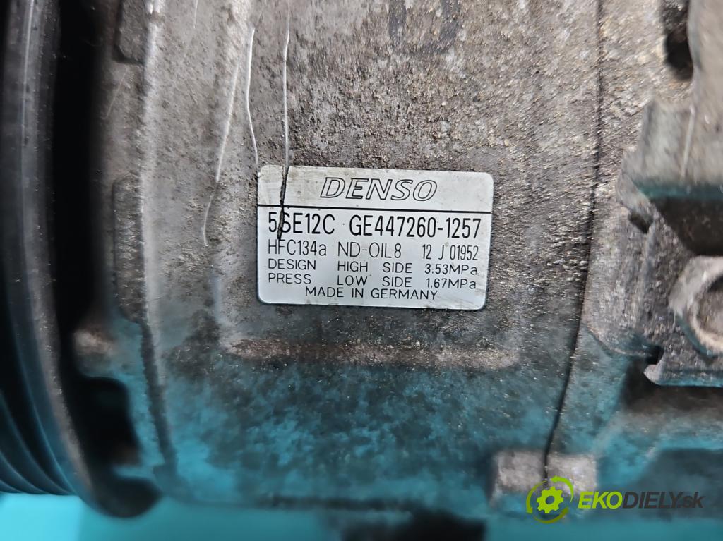 Toyota Auris I 2006-2013 2.0 D4D 126 HP manual 93 kW 1998 cm3 5- Kompresor: klimatizácie 447260-1257 (Kompresor klimatizácie)