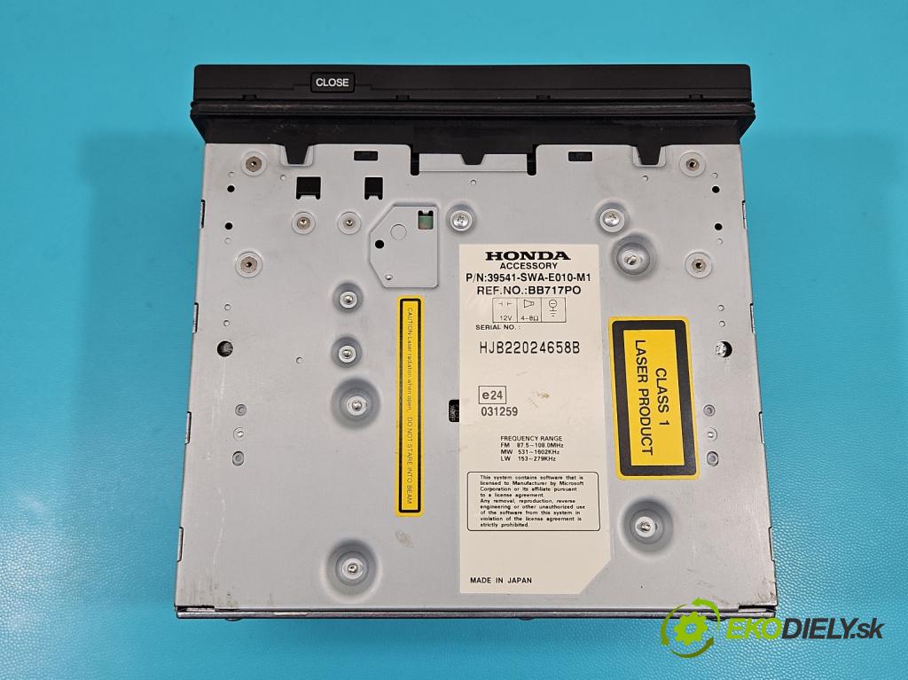 Honda CR-V III 2006-2011 2.2 i-CTDi 140 HP manual 103 kW 2204 cm3 5- Radio originál 39541-SWA-E010-M1