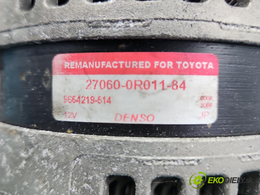Toyota Auris I 2006-2013 2.0 D4D 126 HP manual 93 kW 1998 cm3 5- Alternator 27060-0R011 (Alternátor)