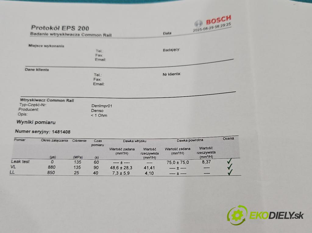 Toyota Auris I 2006-2013 2.0 D4D 126 HP manual 93 kW 1998 cm3 5- vstrek 23670-0R030 (Vstrekovač paliva)