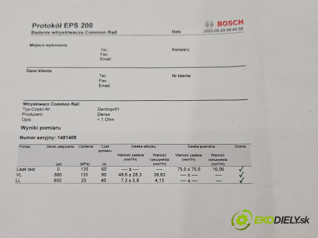 Toyota Auris I 2006-2013 2.0 D4D 126 HP manual 93 kW 1998 cm3 5- vstrek 23670-0R030 (Vstrekovač paliva)