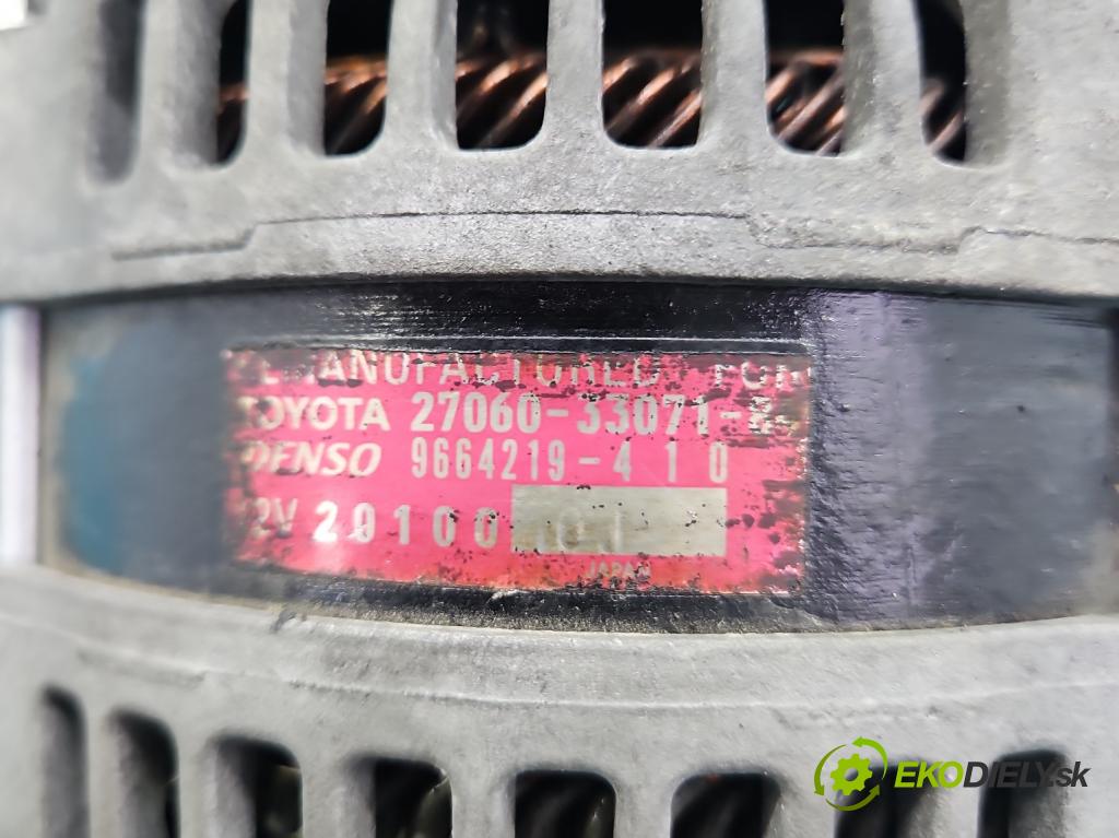 Toyota Corolla E12 2001-2009 1.4 D4D 90 HP manual 66 kW 1364 cm3 5- Alternator 27060-33071 (Alternátor)