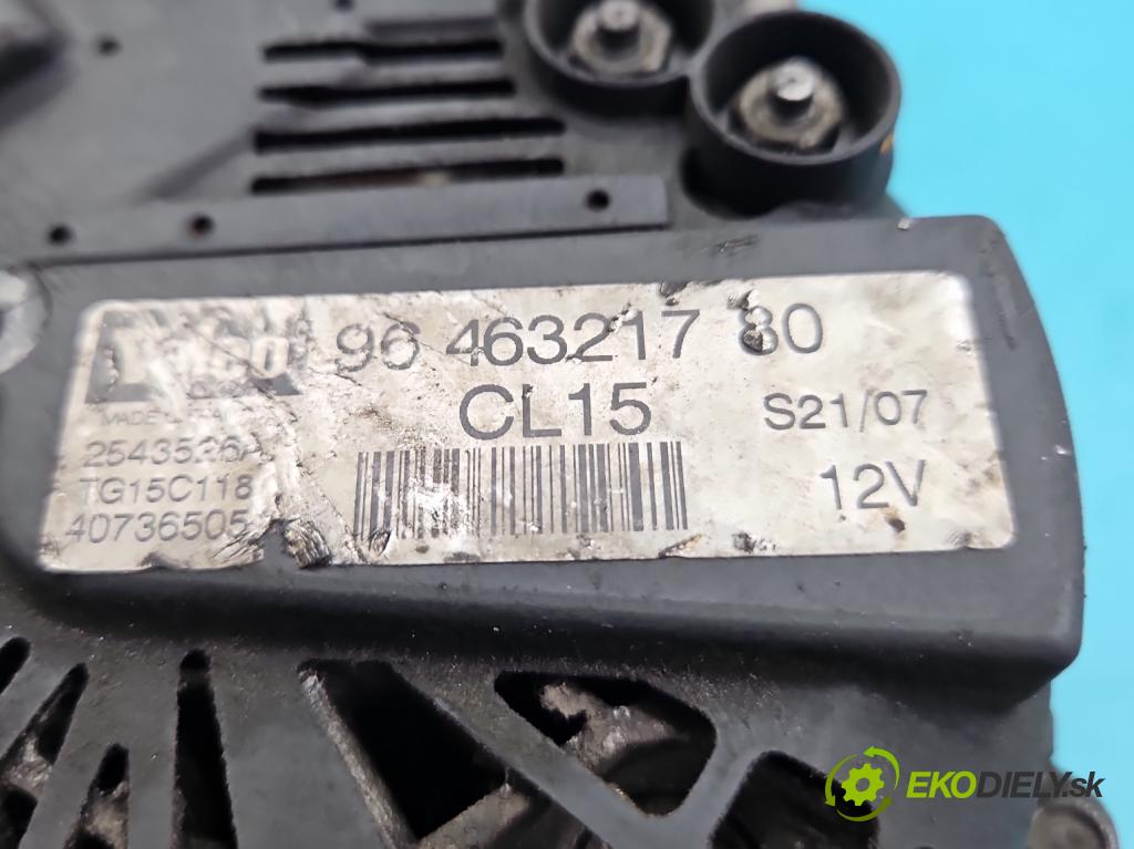 Citroen C4 I 2004-2011 1.6 hdi 109 HP manual 80 kW 1560 cm3 3- Alternator 9646321780 (Alternátor)