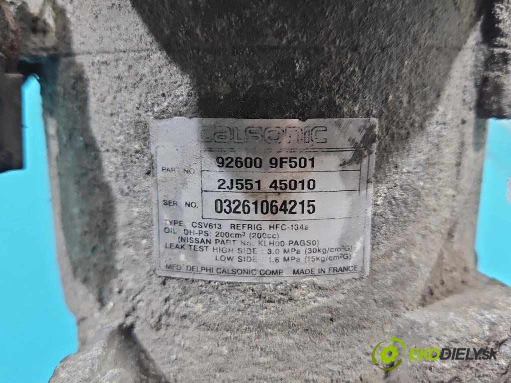Nissan Almera N16 2000-2006 1.5 16V 90 HP manual 66 kW 1498 cm3 5- Kompresor: klimatizácie 92600-9F501 (Kompresor klimatizácie)
