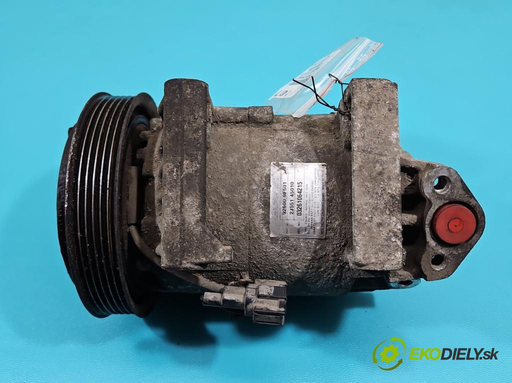 Nissan Almera N16 2000-2006 1.5 16V 90 HP manual 66 kW 1498 cm3 5- Kompresor: klimatizácie 92600-9F501 (Kompresor klimatizácie)