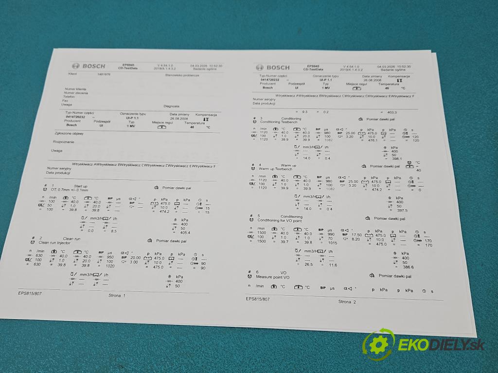 Vw Caddy III 2K 2003-2020 2.0 SDI 69KM manual 51 kW 1968 cm3 4- vstřikovací čerpadlo 0414720232 (Vstřikovač paliva)