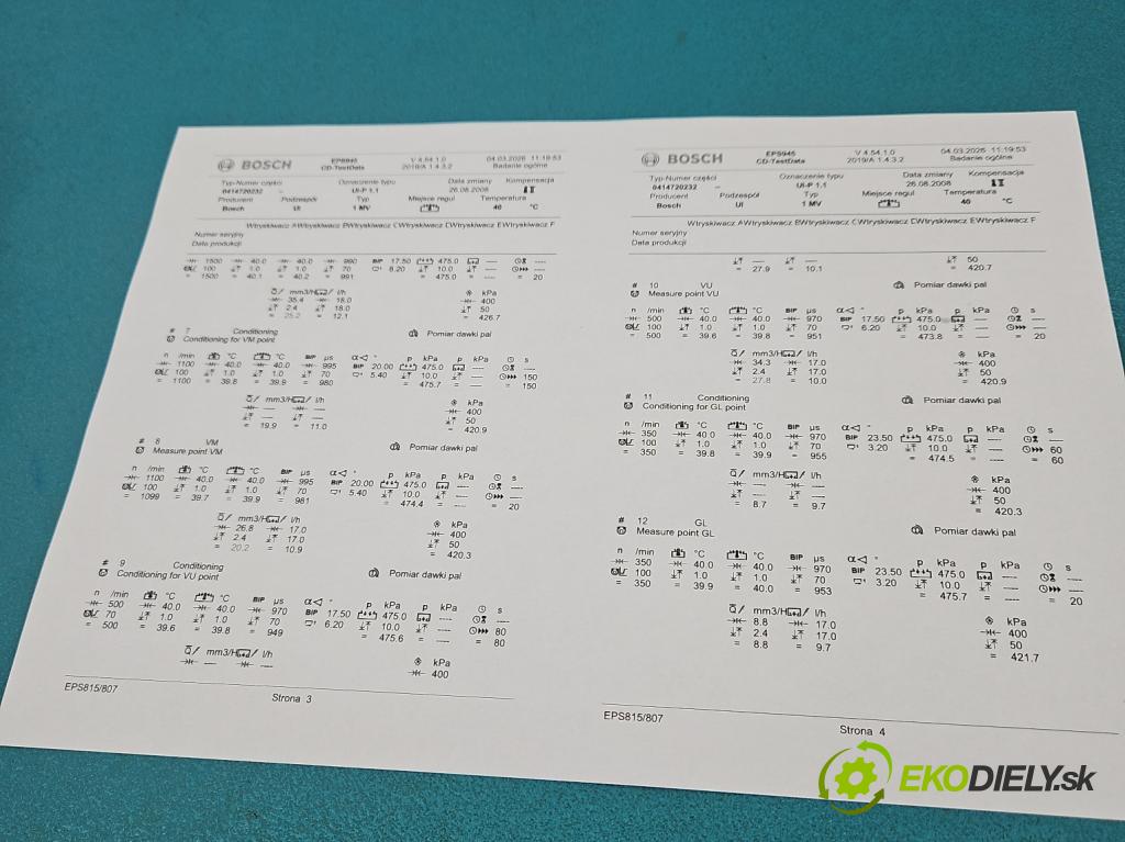 Vw Caddy III 2K 2003-2020 2.0 SDI 69KM manual 51 kW 1968 cm3 4- vstřikovací čerpadlo 0414720232 (Vstřikovač paliva)