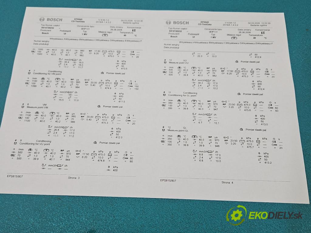 Vw Caddy III 2K 2003-2020 2.0 SDI 69KM manual 51 kW 1968 cm3 4- vstřikovací čerpadlo 0414720232 (Vstřikovač paliva)