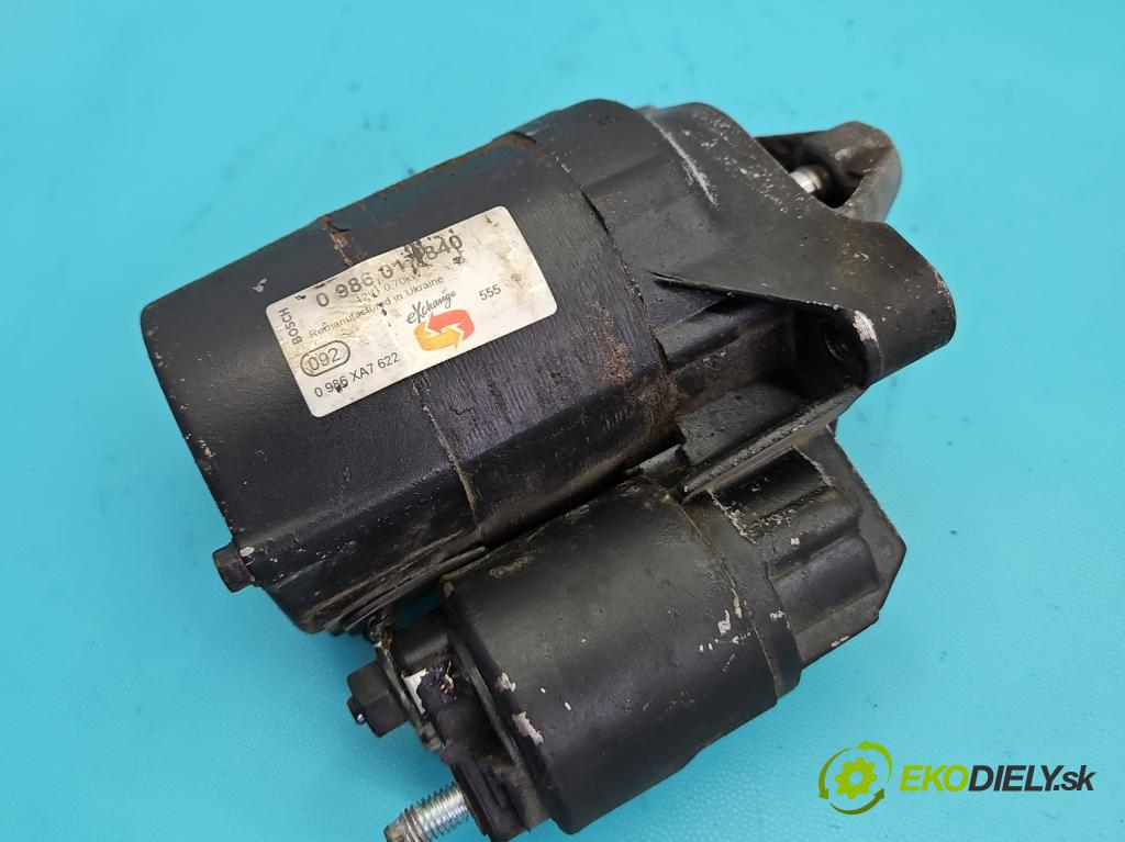 Renault Clio III 2005-2012 1,2.0 16V 75 HP manual 55 kW 1149 cm3 5- štartér 0986017840 (Štartér)