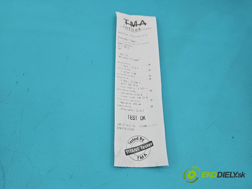 Mercedes Vito W447 2014- 2.1 CDI 136 HP automatic 100 kW 2143 cm3 5- Alternator A0009062700 (Alternátor)