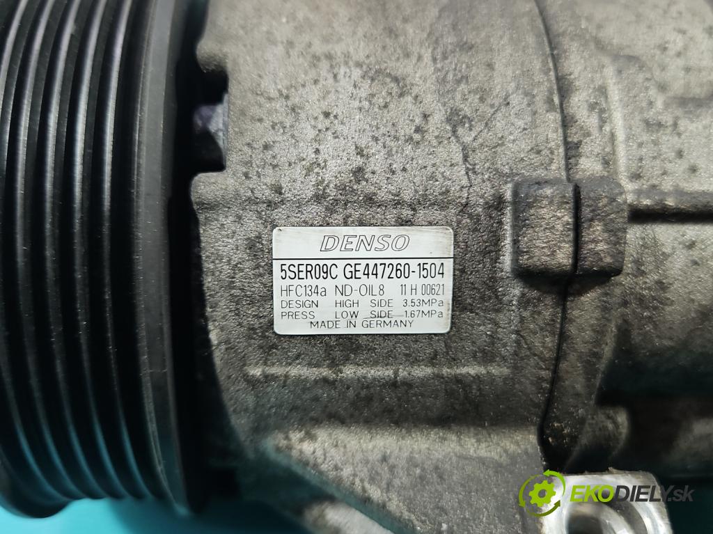 Toyota Yaris II 2005-2011 1.3 vvti 87 HP manual 64 kW 1298 cm3 5- Kompresor: klimatizácie 447260-1504 (Kompresor klimatizácie)