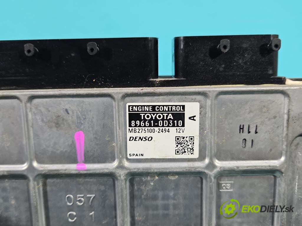 Toyota Yaris II 2005-2011 1.3 vvti 87 HP manual 64 kW 1298 cm3 5- riadiaca jednotka motora 89661-0D310
