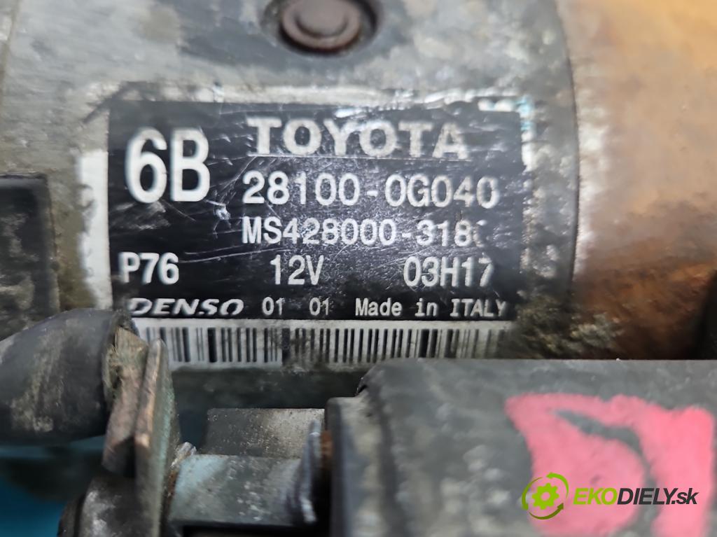 Toyota Rav4 III 2005-2012 2.2 D4D 136 HP manual 100 kW 2231 cm3 5- štartér 28100-0G040 (Štartér)