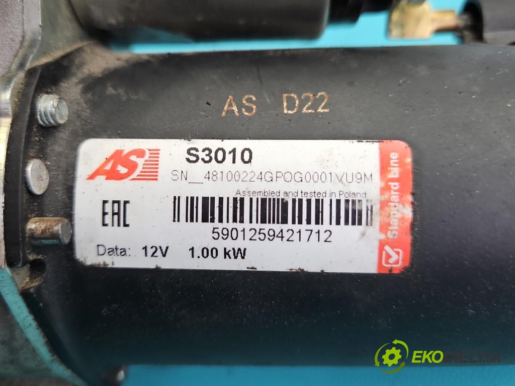Peugeot 207 1.4 8V 73 HP manual 54 kW 1360 cm3 3- štartér  (Štartér)