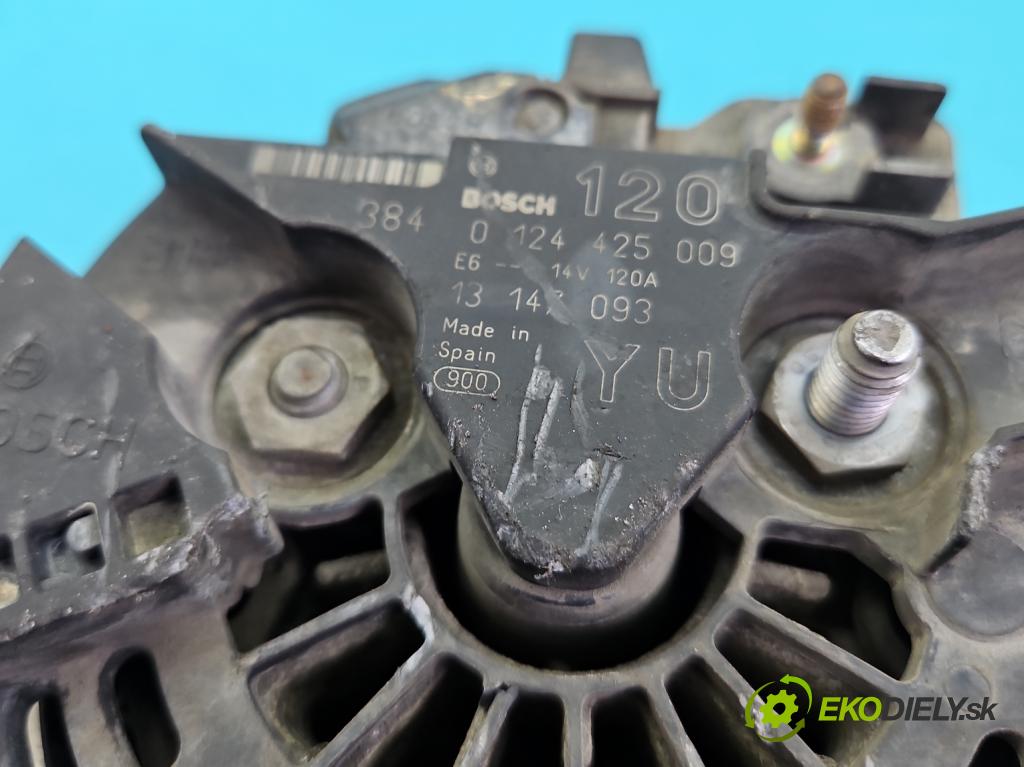 Opel Zafira A 1999-2005 1.8 16V 125 HP manual 92 kW 1796 cm3 5- Alternator 0124425009 (Alternátor)
