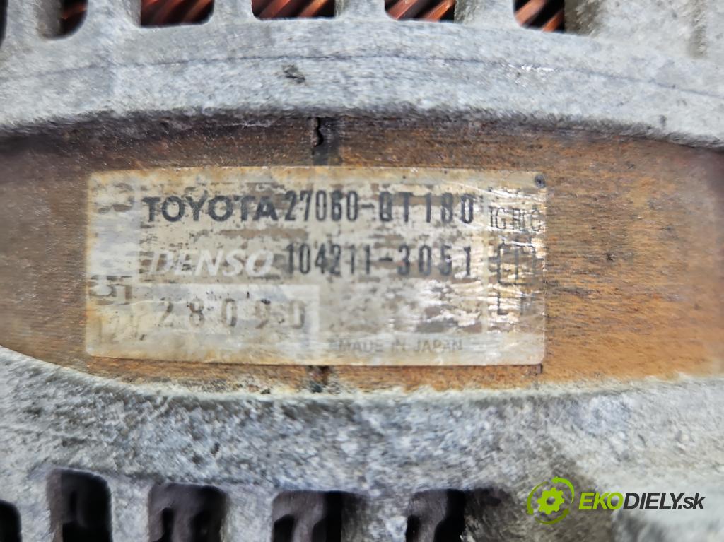 Toyota Avensis III T27 2009-2018 1.8 vvti 147 HP manual 108 kW 1798 cm3 5- Alternator 27060-0T180 (Alternátor)
