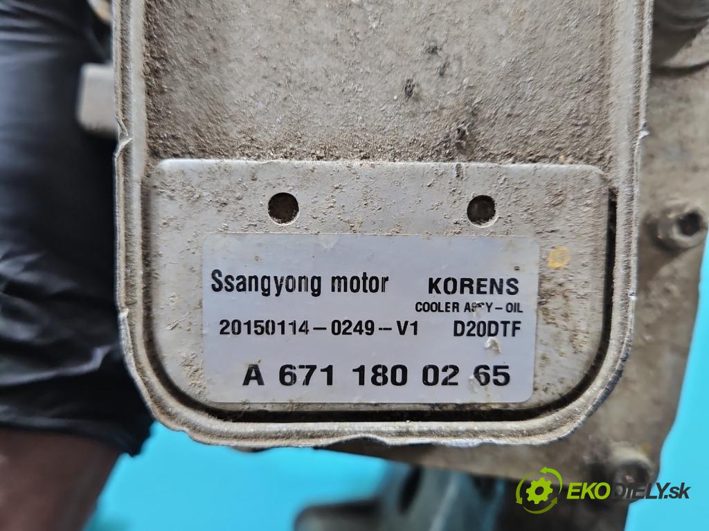 Ssangyong Rexton I 2001-2017 2.0 (671960) 155 hp automatic 114 kW 1998 cm3 5- Základ: filtra olej: A6711800265 (Kryt olejového filtru)