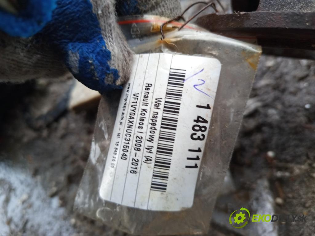 Renault Koleos I 2008-2016 2.0 dci 150 HP manual 110 kW 1995 cm3 5- Hřídel: zadné 37000-JY00A (Kardaňový hriadeľ)