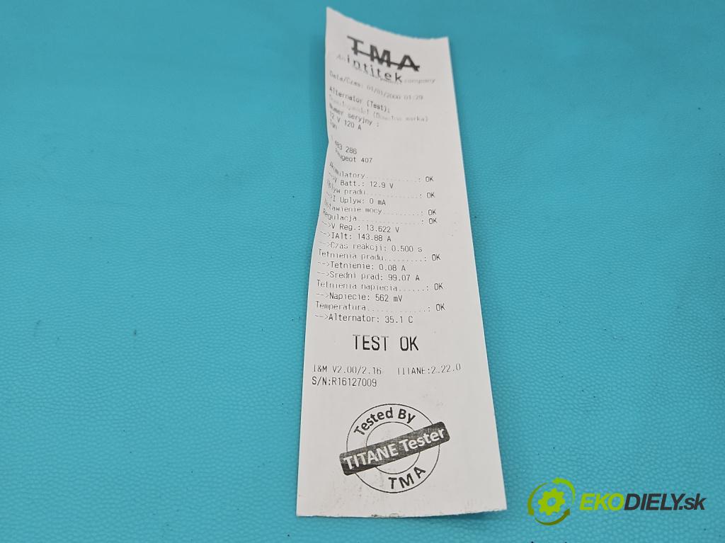 Peugeot 407 2.0 16V 140 HP manual 103 kW 1997 cm3 5- Alternator  (Alternátor)