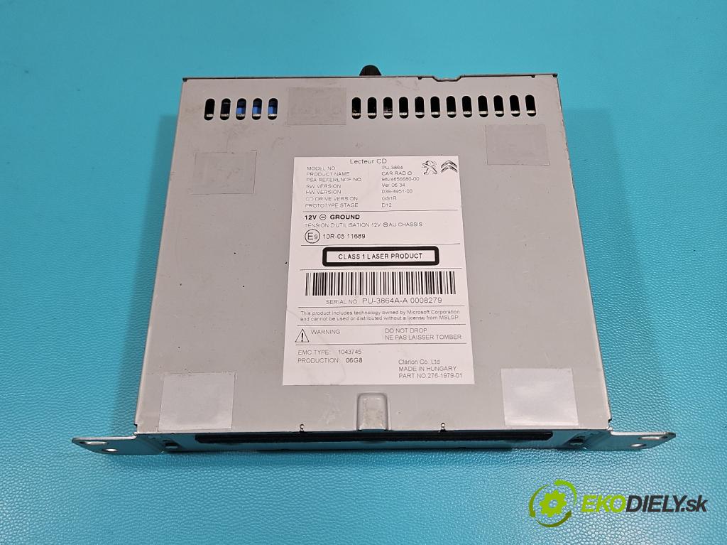 Peugeot 508 I 2010-2018 2.0 hdi 150 HP manual 110 kW 1997 cm3 4- Radio originál 9824656680
