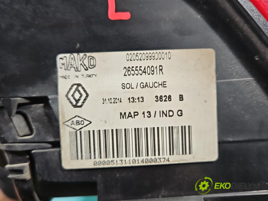 Renault Clio IV 2012-2020 0.9 Tce 90 hp manual 66 kW 898 cm3 5- světlo zadní levé 265554091R (Klika dveří ostatní)