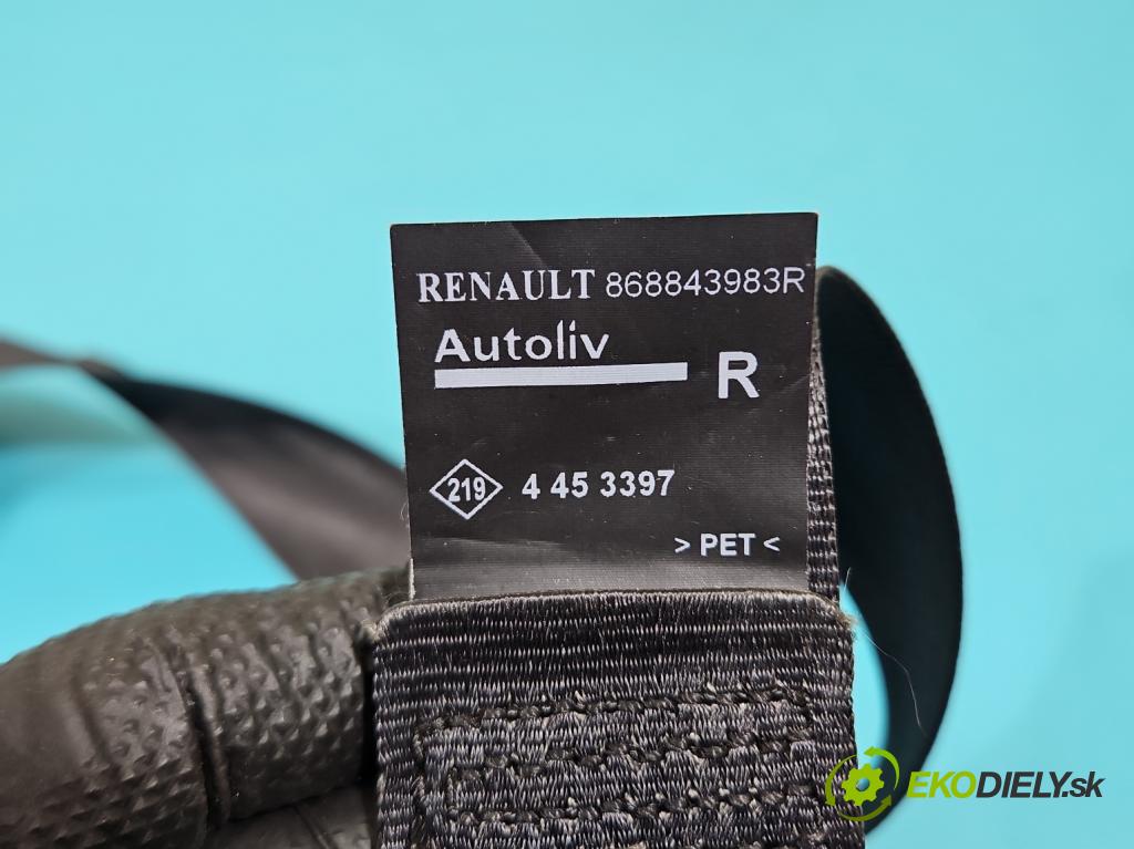 Renault Clio IV 2012-2020 0.9 Tce 90 HP manual 66 kW 898 cm3 5- pas bezpečnosť: predné pravý