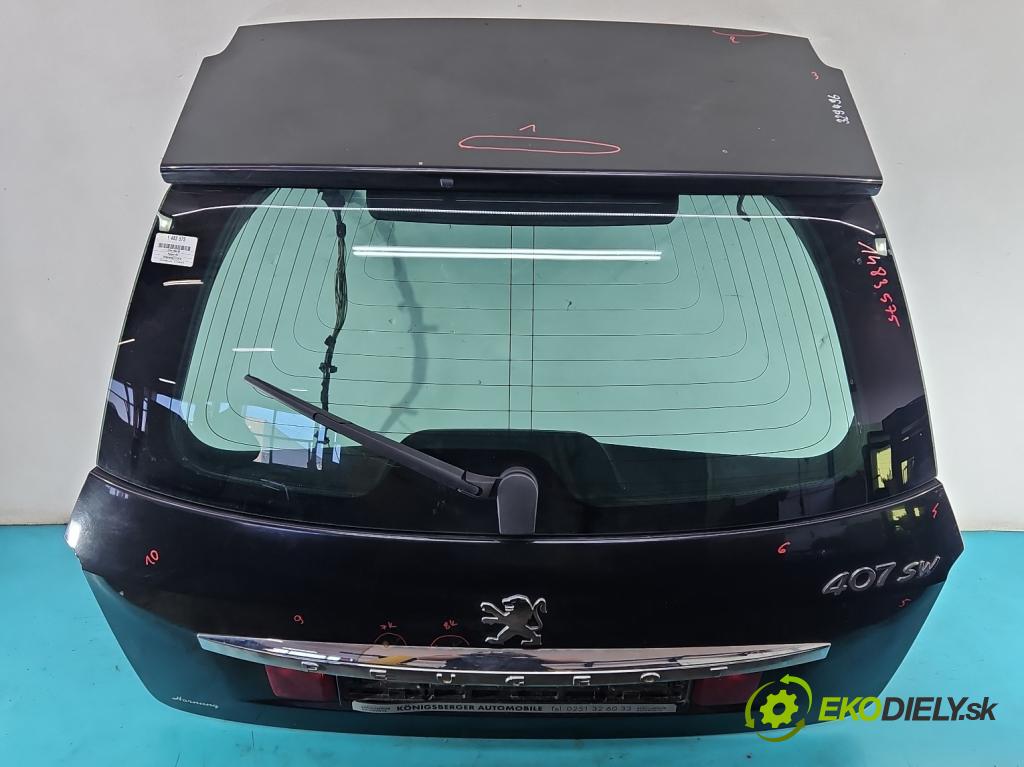Peugeot 407 2.0 hdi 136hp manual 100 kW 1997 cm3 5- zadní kufrové dveře  (Zadní kapota (kufr))