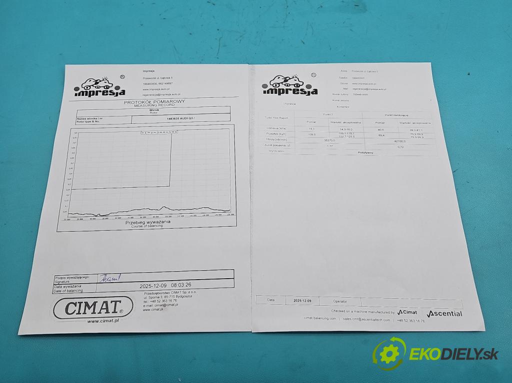 Audi Q3 2011-2018 2.0 tdi 177 hp automatic 130 kW 1968 cm3 5- Turbodmychadlo repasováno 785448-5