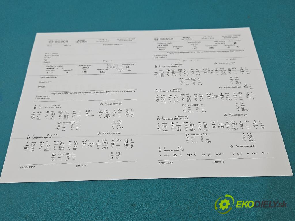 Vw Transporter T5 2003-2015 1.9 tdi 84KM manual 62 kW 1896 cm3 5- vstřikovací čerpadlo 0414720313 (Vstřikovač paliva)