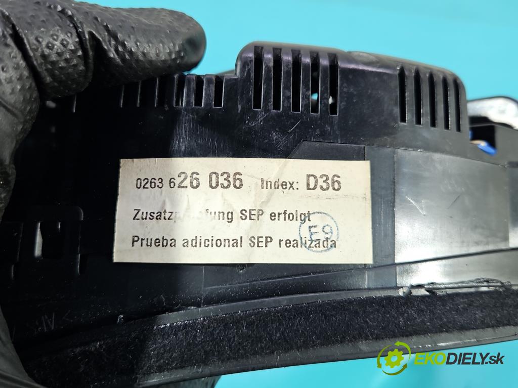 Audi A4 B6 2000-2004 2.0 20V 131 HP manual 96 kW 1984 cm3 4- prístrojovka/ budíky 0263626036 (Prístrojová doska)