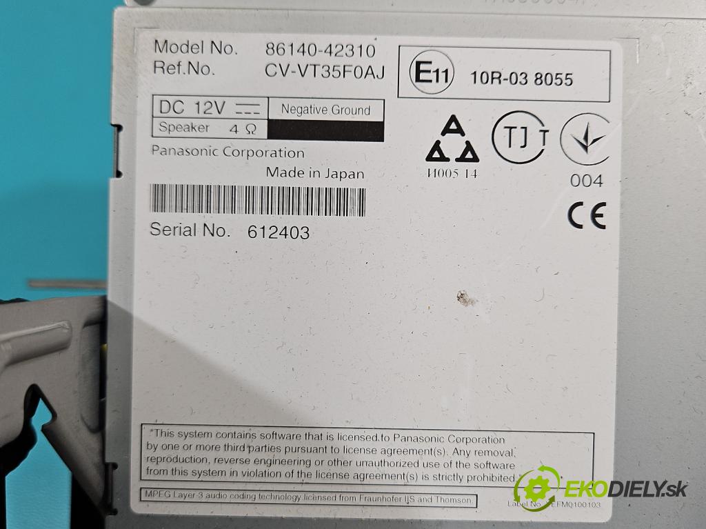 Toyota Rav4 IV 2013-2018 2.0 D4D 143 HP manual 105 kW 1995 cm3 5- Radio originál 86140-42310