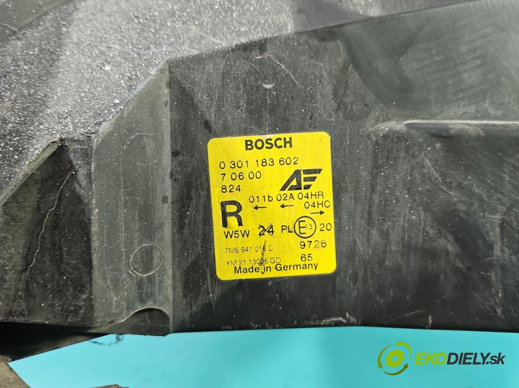 Ford Galaxy Mk1 1995-2006 1.9 tdi 116 HP automatic 85 kW 1896 cm3 5- Reflektor: pravý 0301183602 (Svetlo predné pravé)