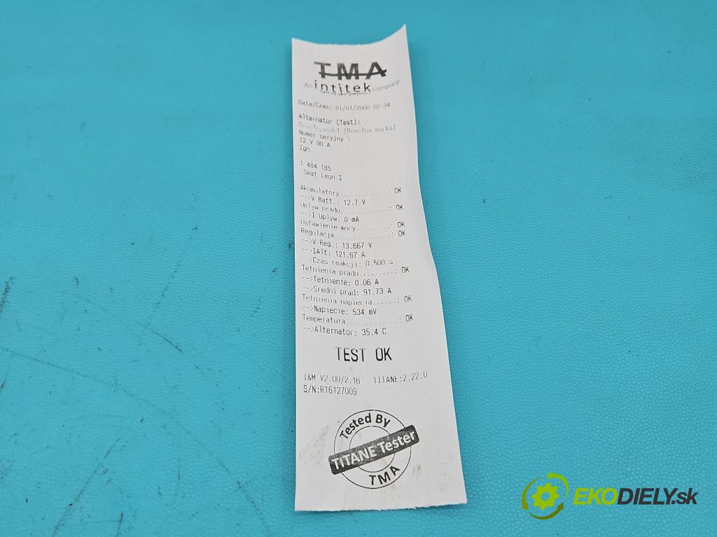 Seat Leon I 1999-2005 1.6 16v 105 HP manual 77 kW 1598 cm3 5- Alternator 028903028D (Alternátor)