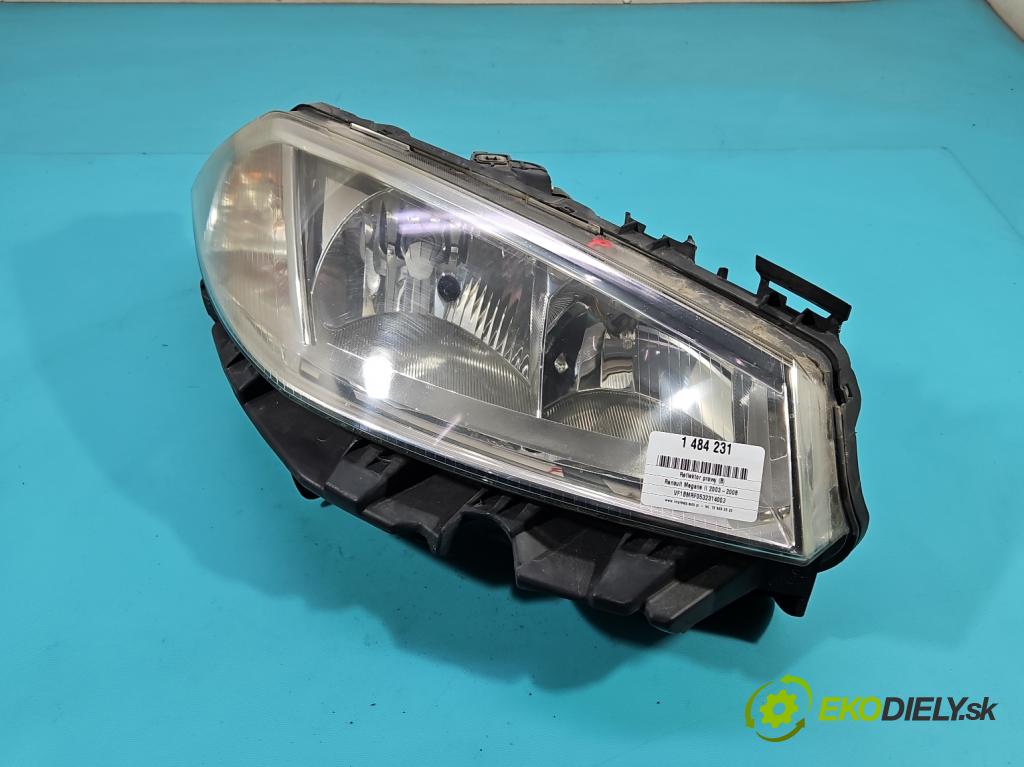 Renault Megane II 2003-2008 1.5 dci 82 HP manual 60 kW 1461 cm3 5- Reflektor: pravý 89307000 (Svetlo predné pravé)