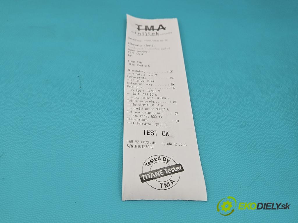 Opel Vectra C 2002-2008 1.9 cdti 120 HP manual 88 kW 1910 cm3 5- Alternator  (Alternátor)