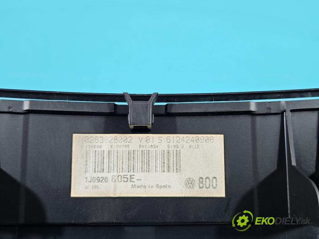 Vw Golf IV 1997-2003 1.9 tdi 90 HP manual 66 kW 1896 cm3 5- prístrojovka/ budíky 1J0920805E (Prístrojová doska)